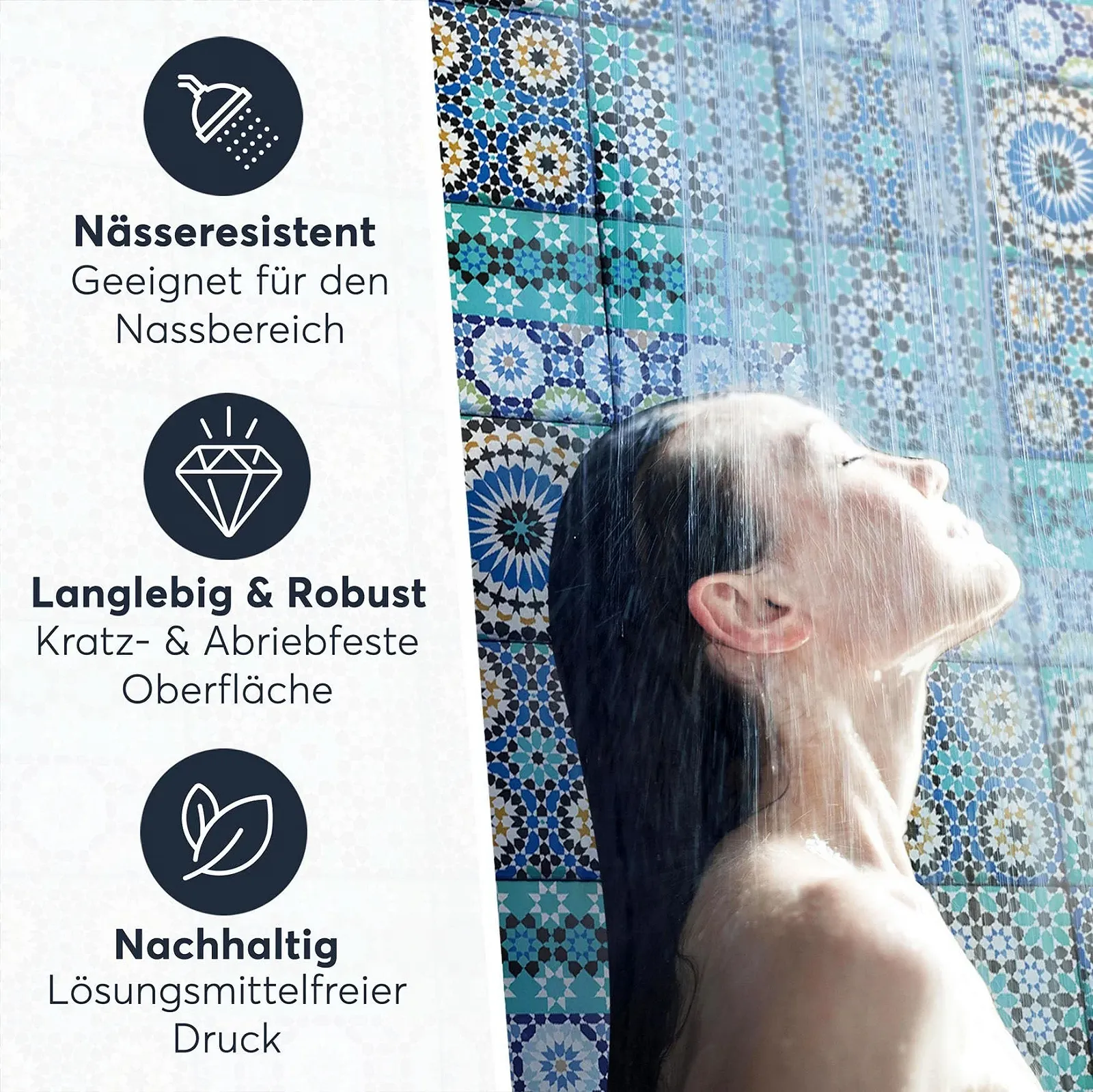 Наклейки на плитку creatisto Бірюзовий мозаїчний візерунок 15 x 15 см 18 шт., фото №5