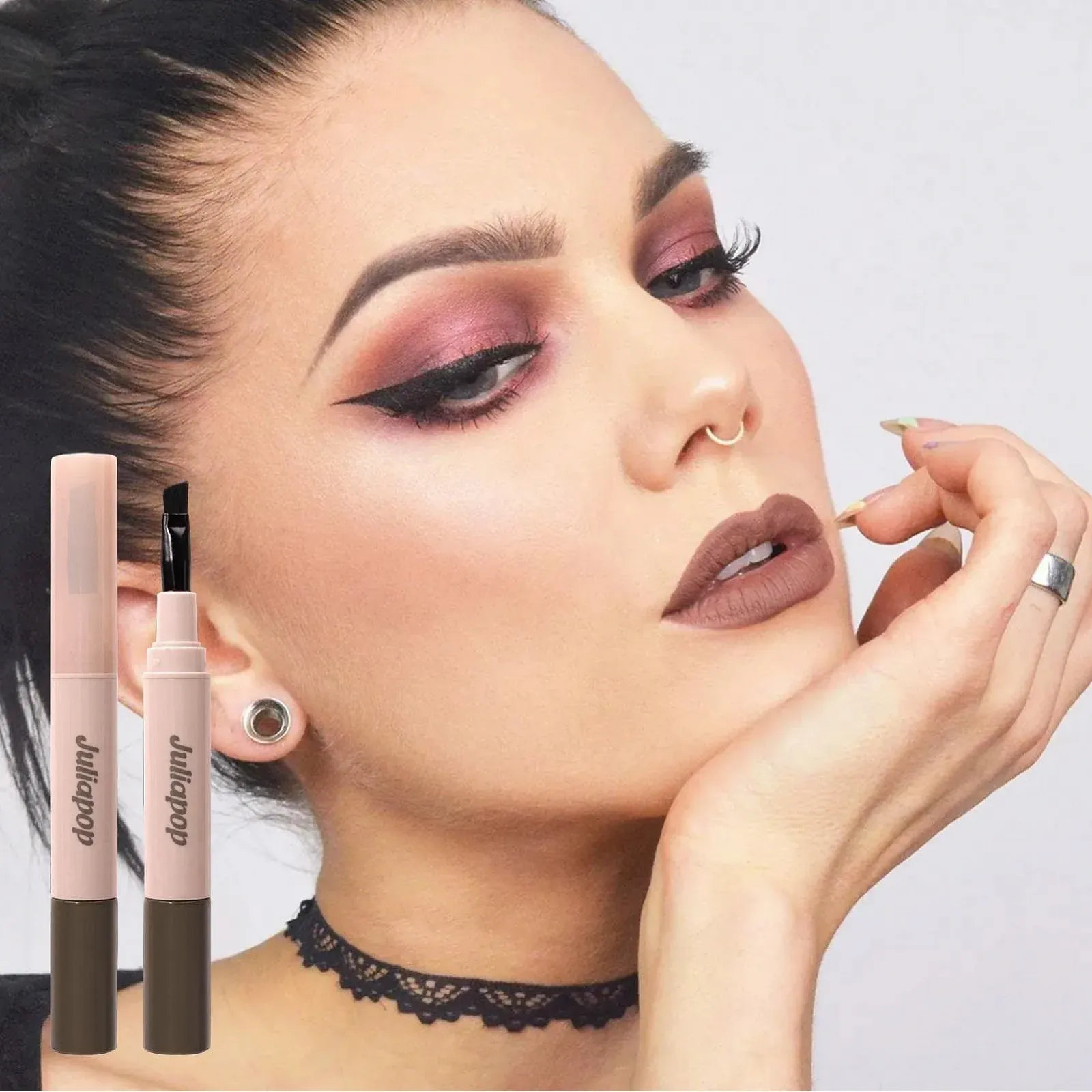 Підводка для очей матова Raxove водостійка, що не розмазується з кутовим пензлем, фото №2