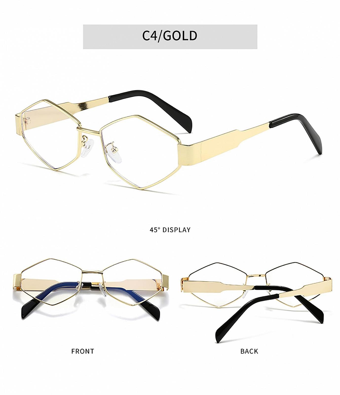 Сонцезахисні окуляри YAMEIZE Шестикутна металева оправа для чоловіків та жінок 90-х років, фото №5