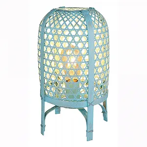 Настольная лампа Globo Bamboo Weave Синий 37 см synthetic.ua - Фото 1