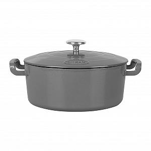 Кастрюля-кассероль Sitram Sitrabella 26 см 4 л Чугунная эмалированная Овальная Серая/Белая synthetic.ua - Фото 1