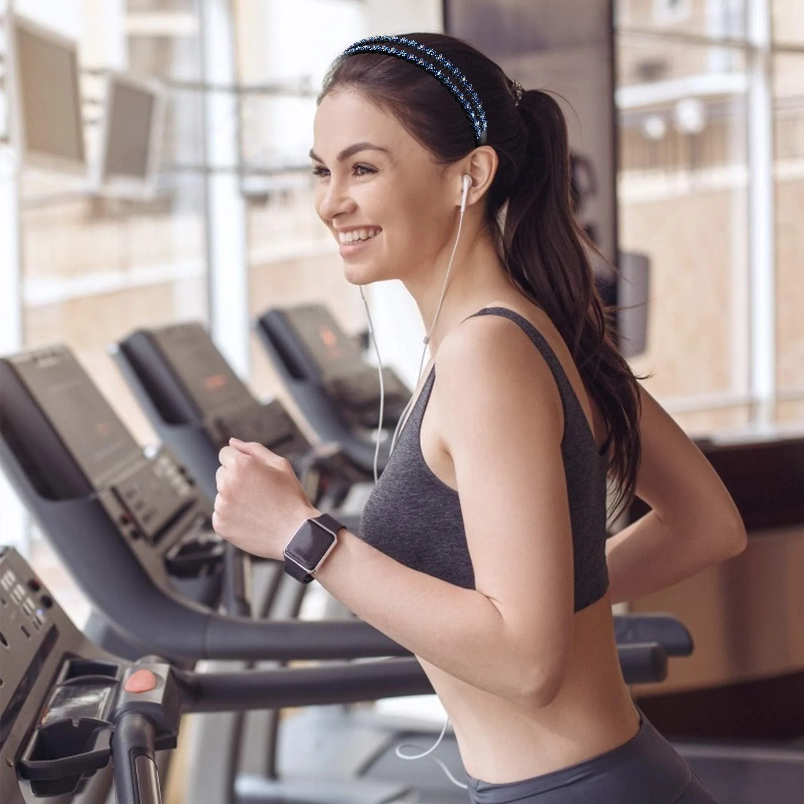 Обруч для волосся зі стразами Подвійний, фото №3