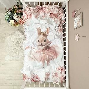 Підковдра на блискавці, 145х210 см. та наволочка, 50х70 см. Зайчик рожевий synthetic.ua - Фото 1