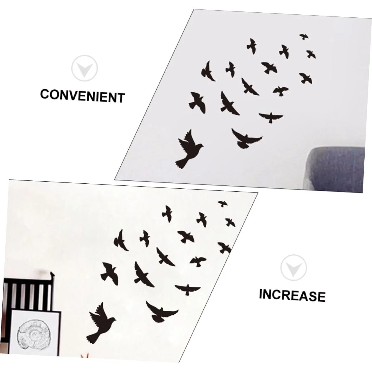 Наклейка на стіну Bird Motif самоклеюча чорно-біла, фото №8 Наклейка на стіну Bird Motif самоклеюча чорно-біла, фото №8