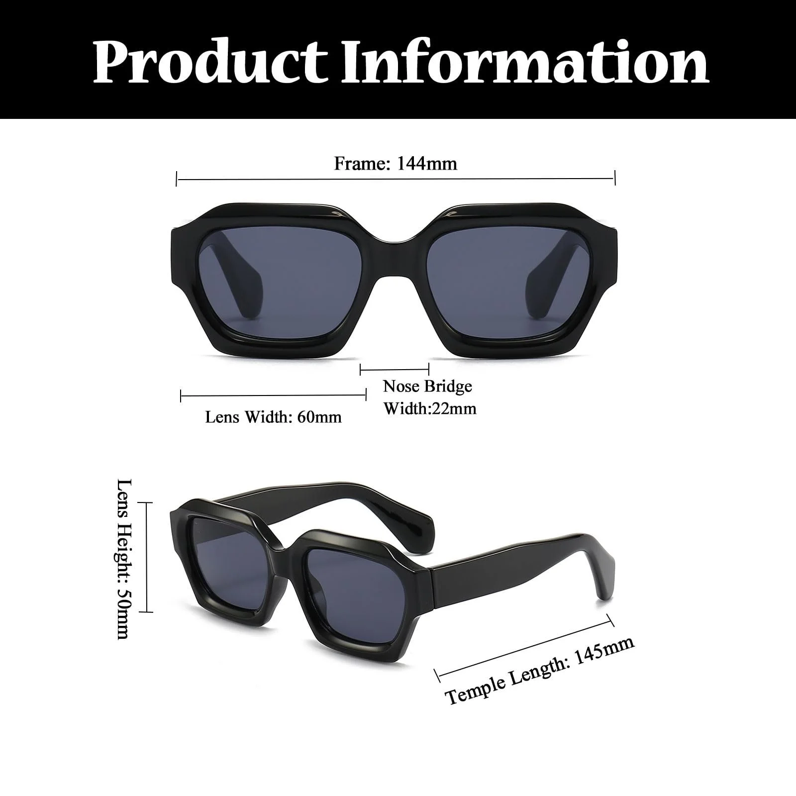 Сонцезахисні окуляри Квадратні Вінтажні Прямокутні LJCZKA UV400, фото №3 Сонцезахисні окуляри Квадратні Вінтажні Прямокутні LJCZKA UV400, фото №3