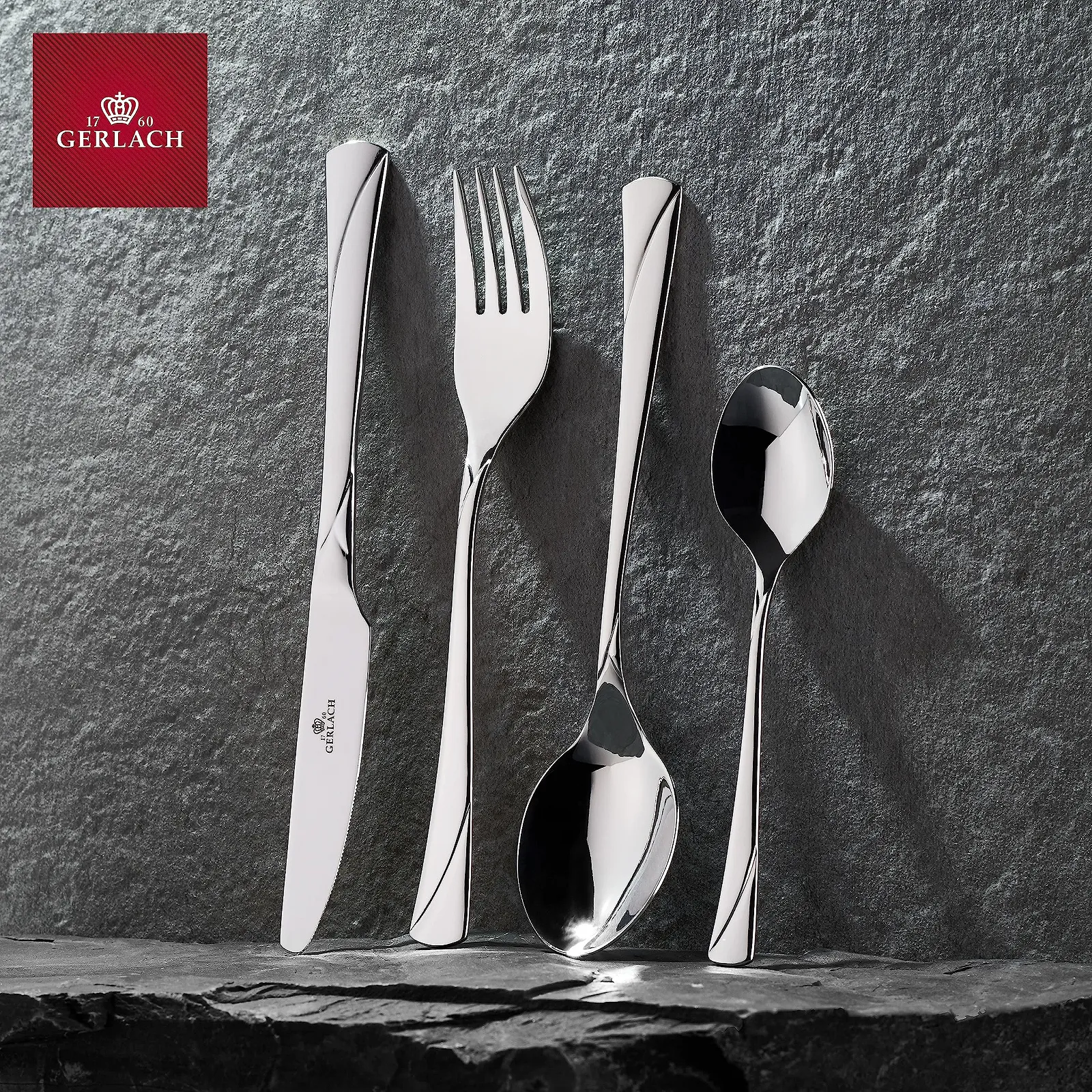 Набір столових приборів Gerlach Valor на 6 персон, 24 предмети, блискучі, фото №5