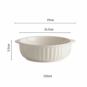 Форма для запекания круглая керамическая 550 мл с двумя ручками 19 см подглазурная роспись synthetic.ua - Фото 1