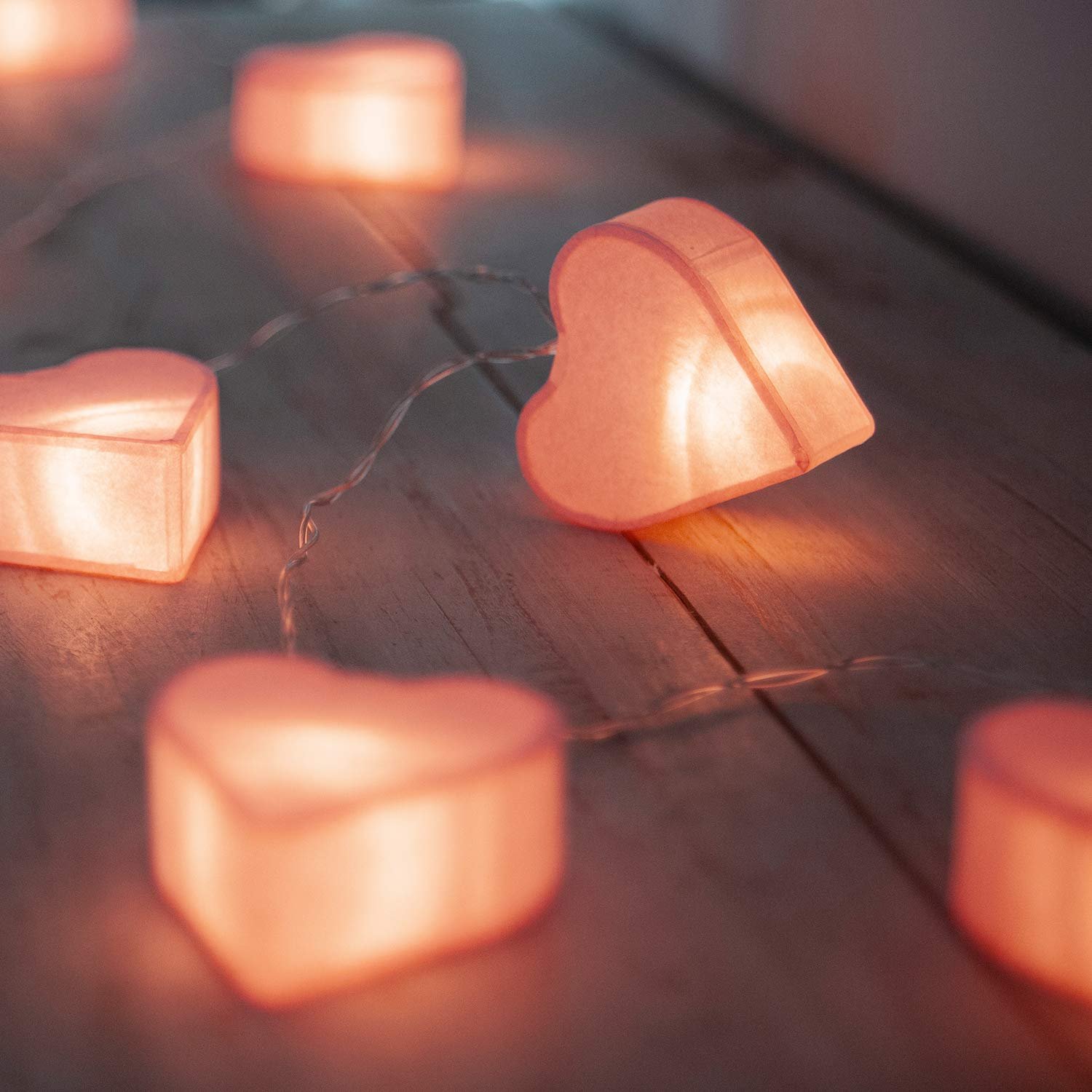 Гірлянда Lights4fun 10 LED Рожеве Паперове Серце Таймер Живлення від Батарейок, фото №4