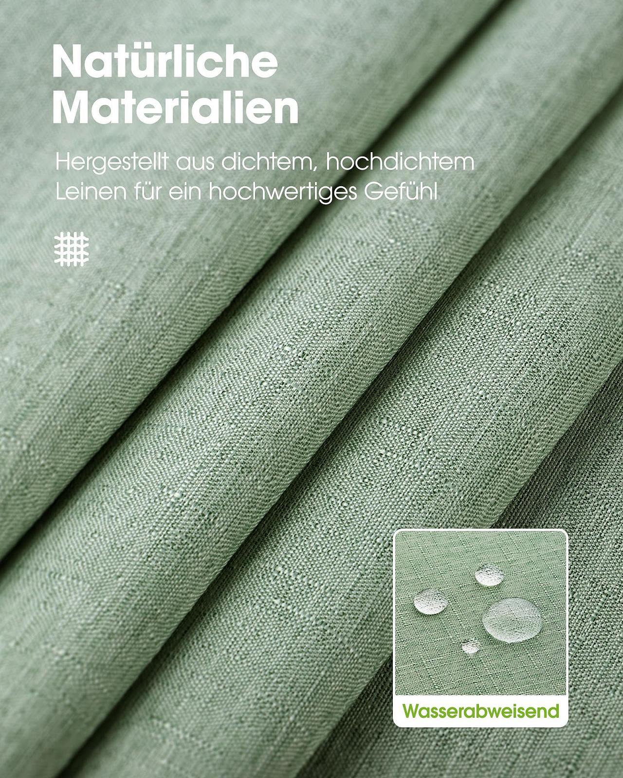 Скатертина Pureegg Linen Look Outdoor Weatherproof Water and Dirt Repellent Sage Green 100 x 140 см, фото №3