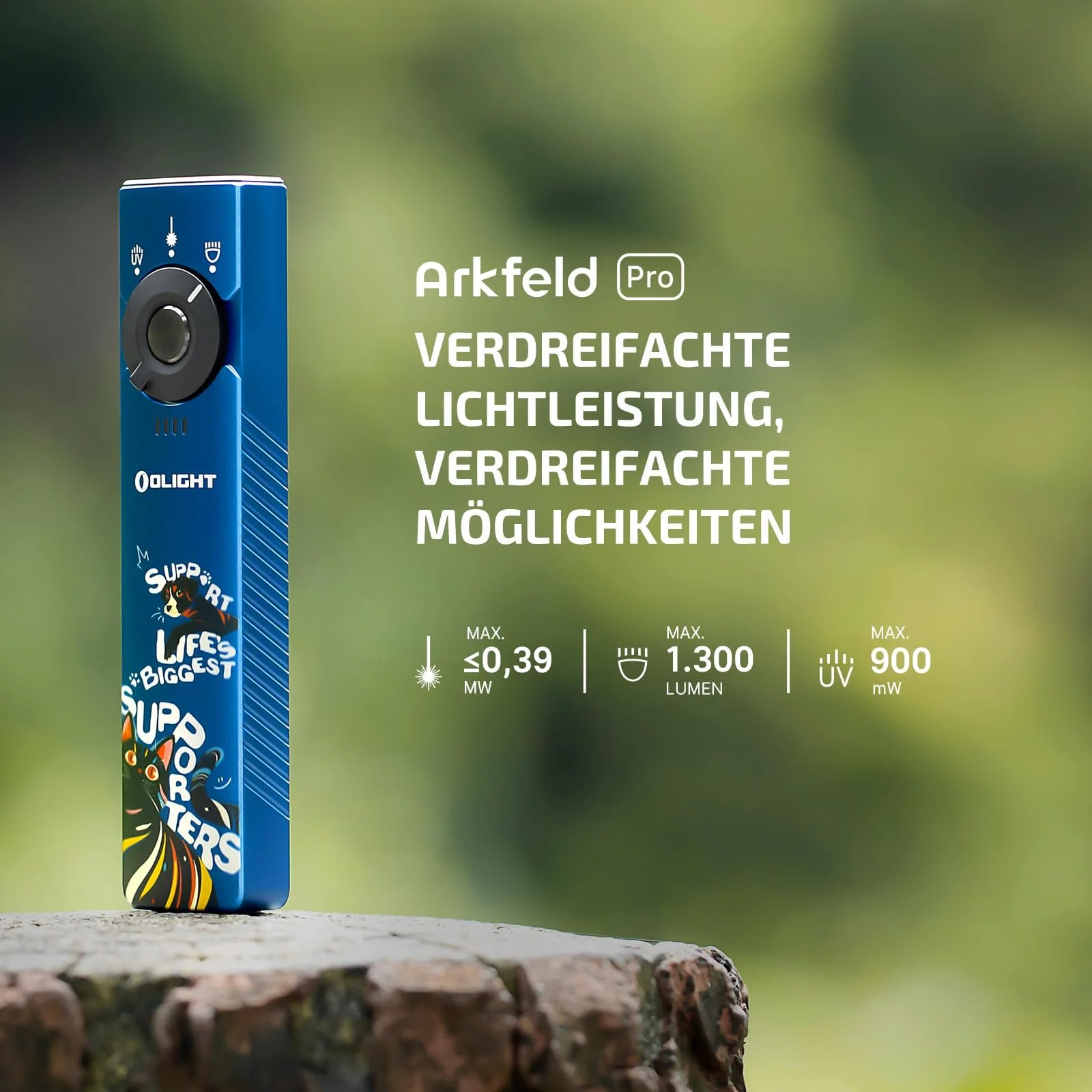 Ліхтар Olight Arkfeld Pro EDC Акумуляторний Зелене світло, УФ світло та біле світло 1300 люмен, фото №2 Ліхтар Olight Arkfeld Pro EDC Акумуляторний Зелене світло, УФ світло та біле світло 1300 люмен, фото №2