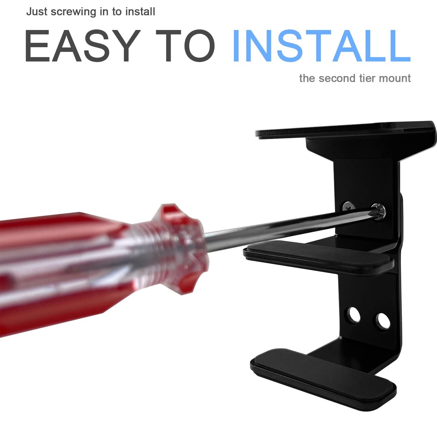 Подставка для ноутбука JEMACHE Aluminium 2-Layer Underdesk Bracket Shelf Holder Black, фото №5 Подставка для ноутбука JEMACHE Aluminium 2-Layer Underdesk Bracket Shelf Holder Black, фото №5