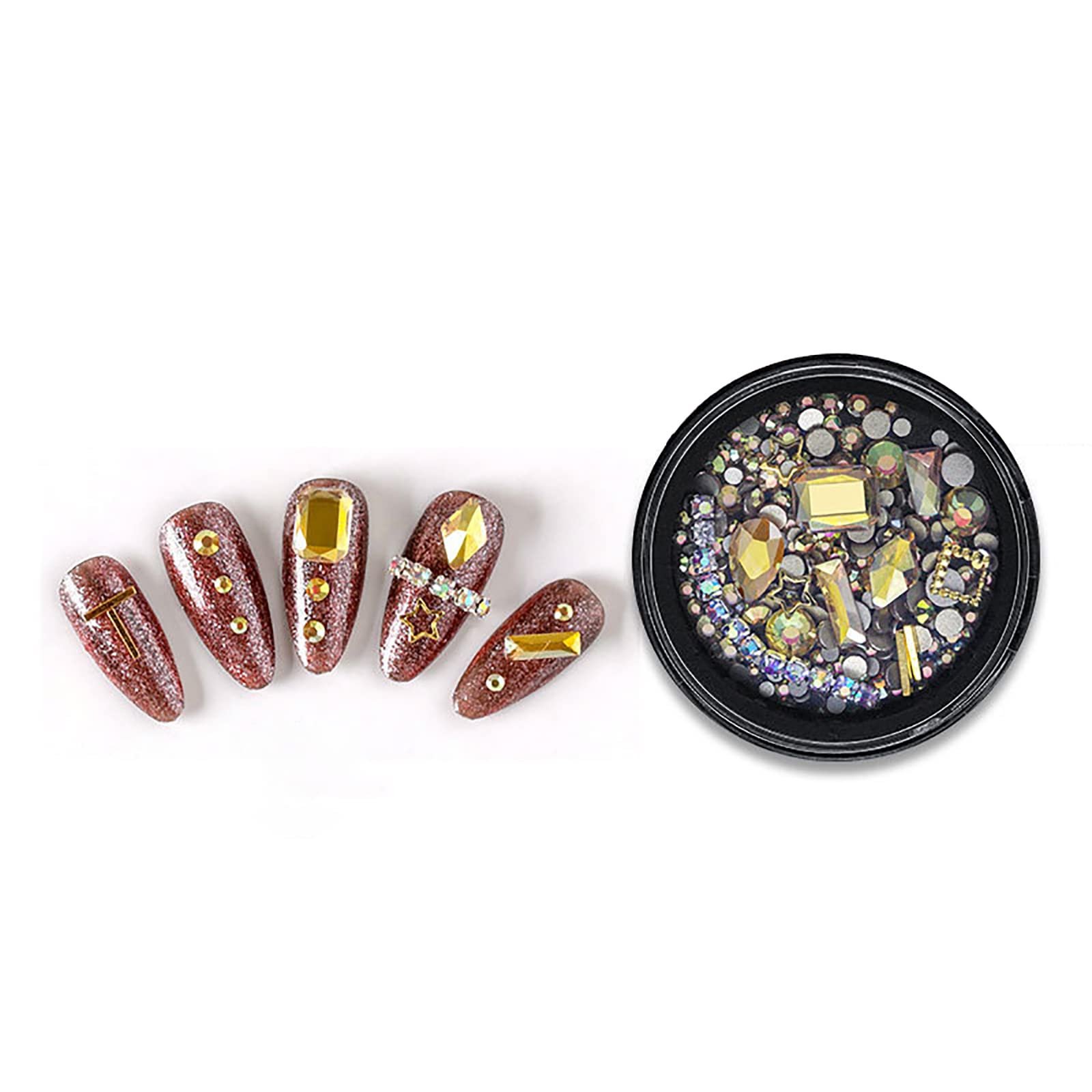 Стразы Металл Пластик с коробкой для хранения Разные формы Блестящие Блестки 1 Коробка Fantasy Storm 3, фото №1