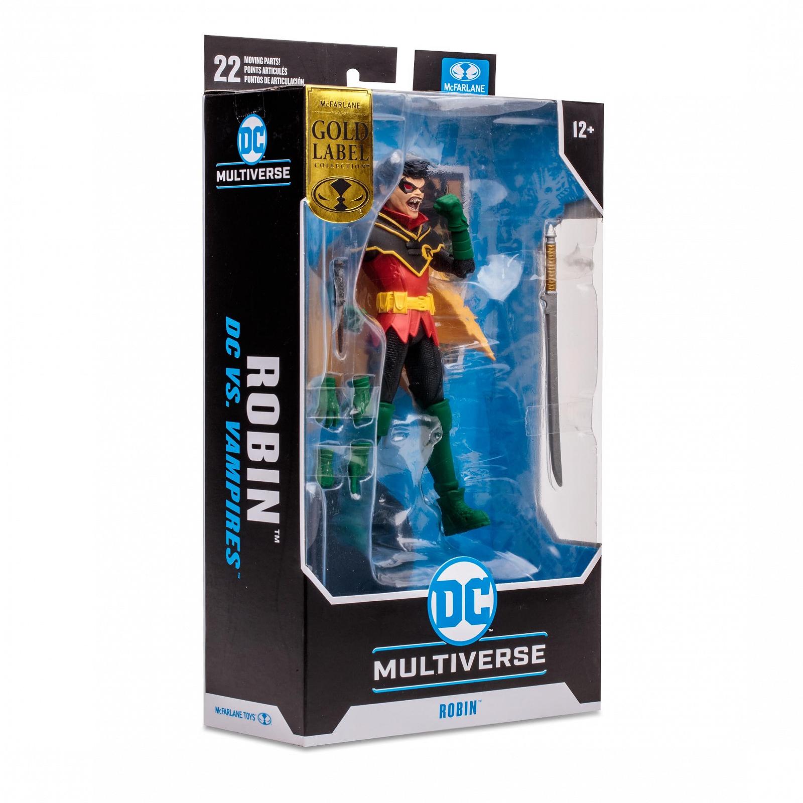Рухома фігурка McFarlane DC Multiverse Робін Деміен Вейн Sculpture Classic Golden Label 18 см з оригінальним дизайном, льотною базою, колекційною карткою та аксесуарами, фото №3