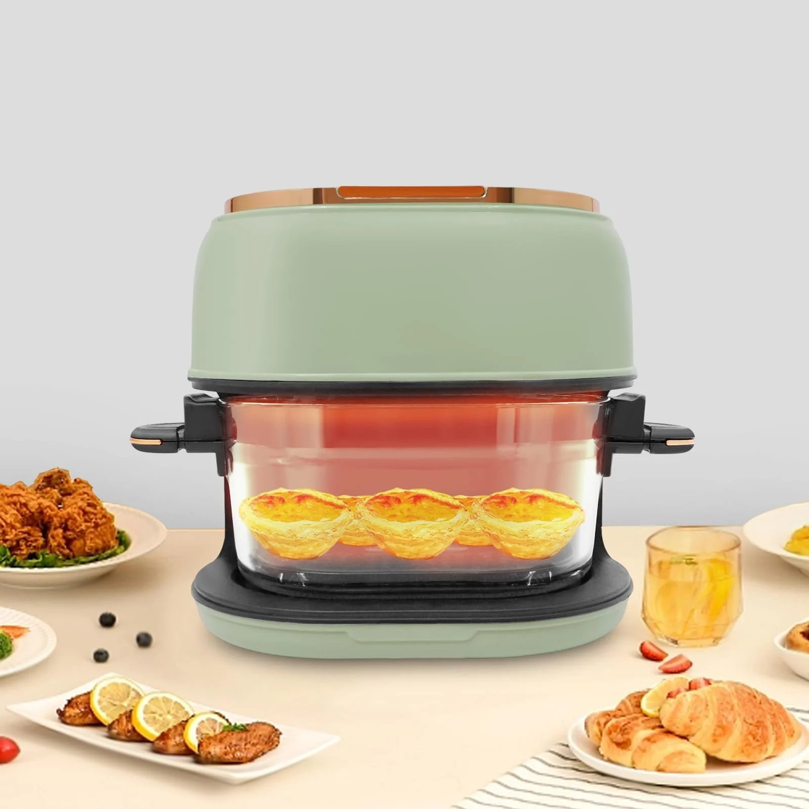 Мультипіч 4 л 1350 Вт Скляна чаша Сенсорне управління 80-190 °C Таймер Автовимкнення, фото №3 Мультипіч 4 л 1350 Вт Скляна чаша Сенсорне управління 80-190 °C Таймер Автовимкнення, фото №3