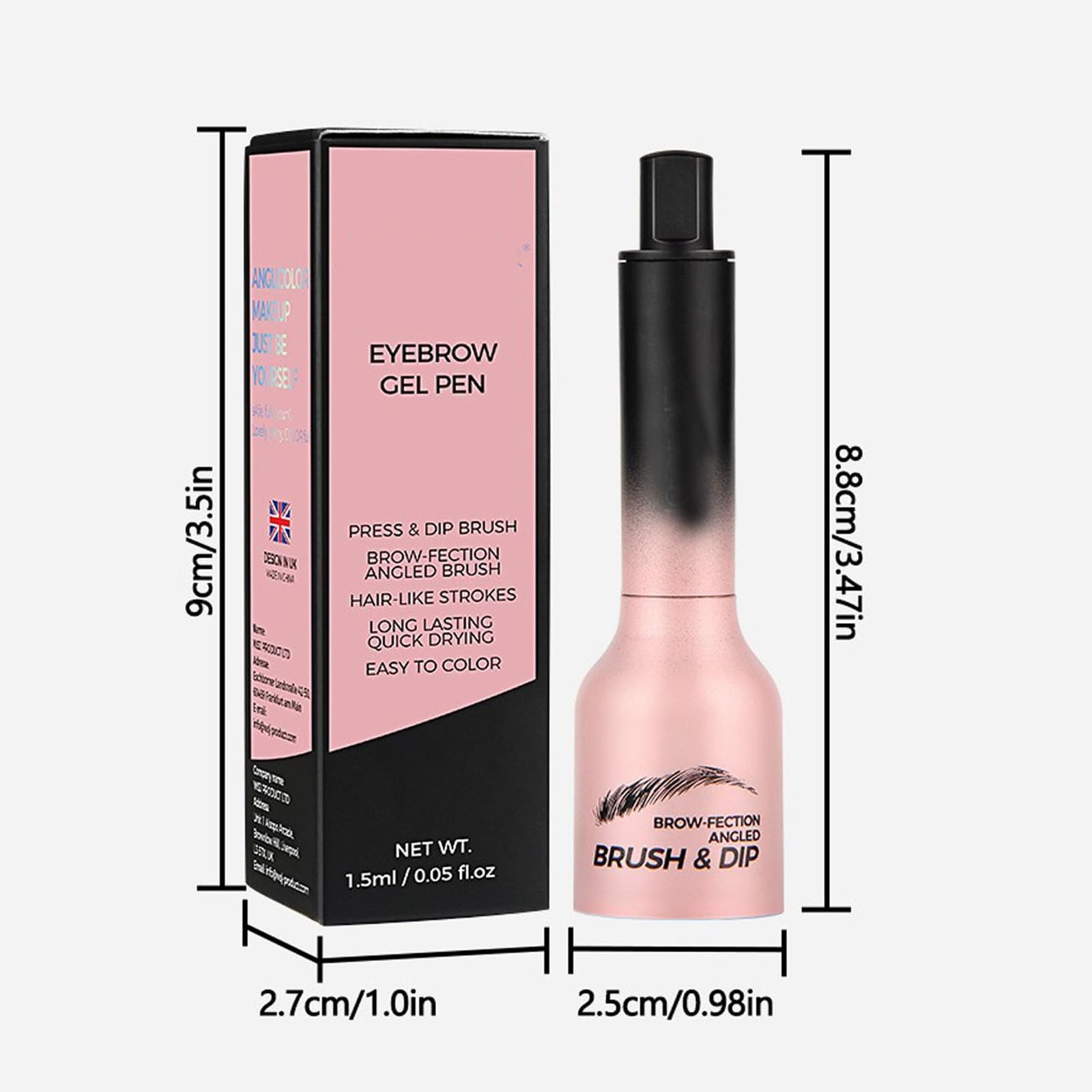 Кутова щітка Dip-Augenbrauenhaarstift Олівець для брів із подібним до волосся ефектом Чорний, фото №3 Кутова щітка Dip-Augenbrauenhaarstift Олівець для брів із подібним до волосся ефектом Чорний, фото №3