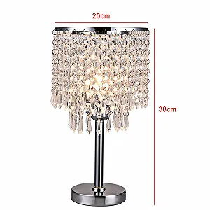 Настільна лампа Modern Crystal E27 20 x 38 см Біла synthetic.ua - Фото 1