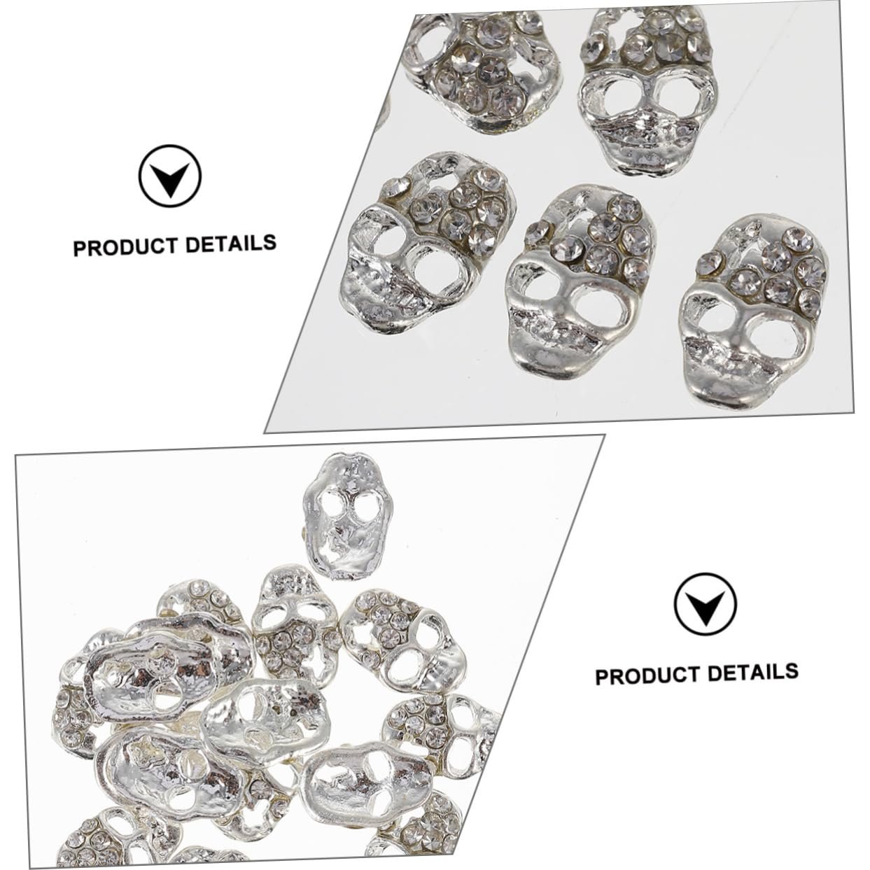 Стрази для нігтів FRCOLOR у вигляді черепа 3D прикраси для манікюру, фото №8