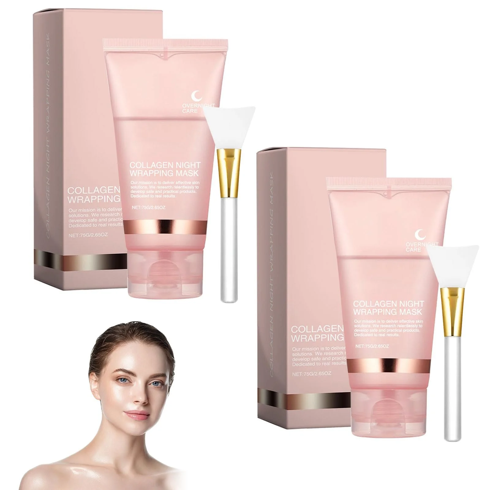 Маска Ночная Collagen Обёртывающая Маска для Лица, 75 г, 2 шт, фото №1