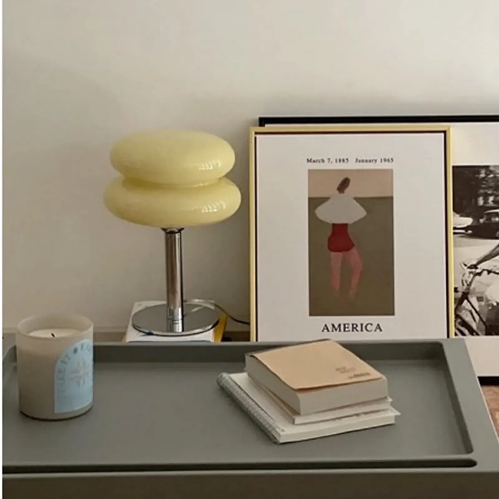 Настільна лампа Egg Cake Glass Beige, фото №4