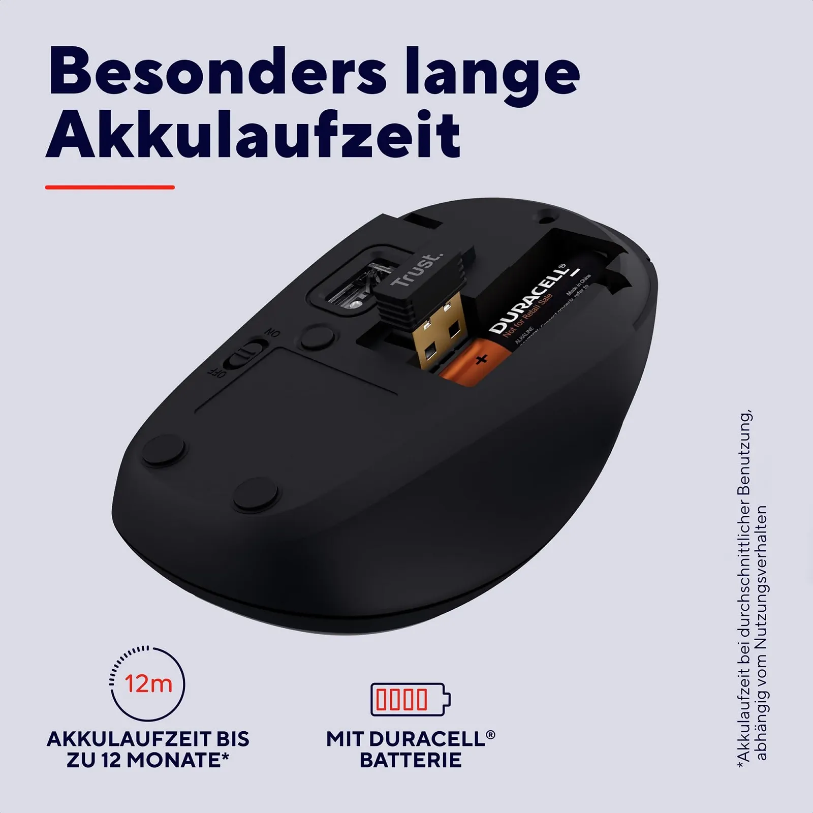 Мышь беспроводная Trust Yuki Quiet Bluetooth + 2.4 GHz, компактная, для нескольких устройств, с батареей, для правой и левой руки, 75% переработанного пластика, фото №5