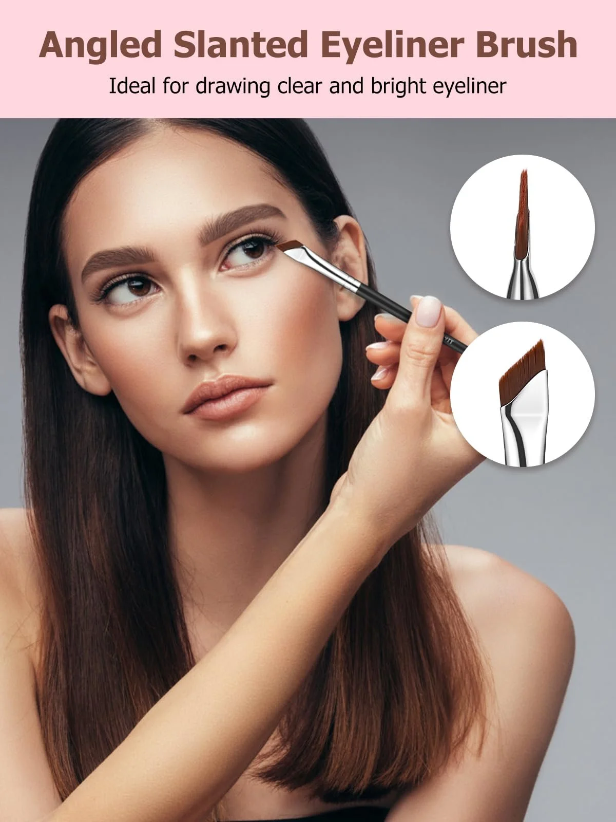 Набор кистей для подводки TEOYALL 3 штуки ультра тонкая угловая, фото №5 Набор кистей для подводки TEOYALL 3 штуки ультра тонкая угловая, фото №5