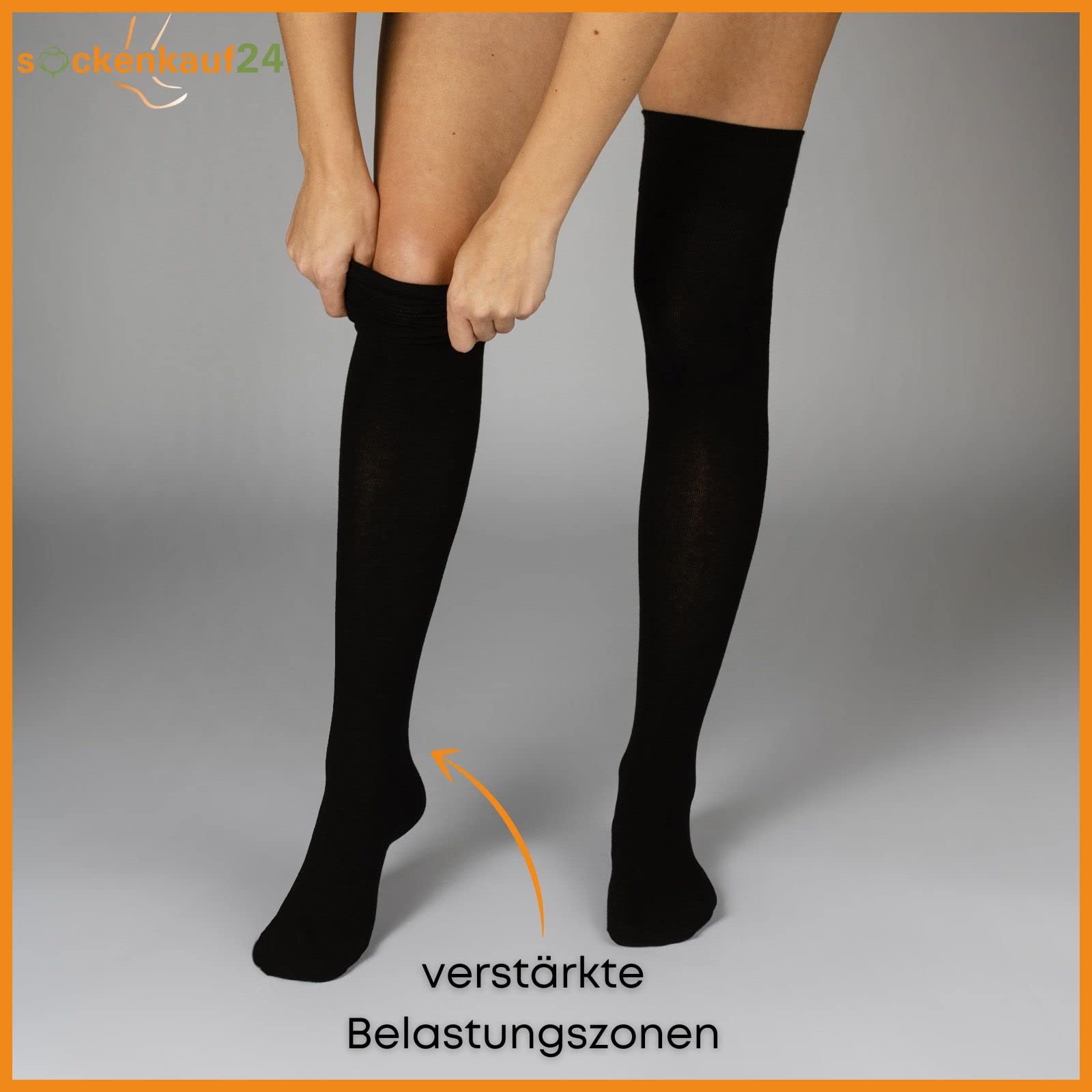 sockenkauf24 Пара шкарпеток вище коліна Бавовняні, фото №4