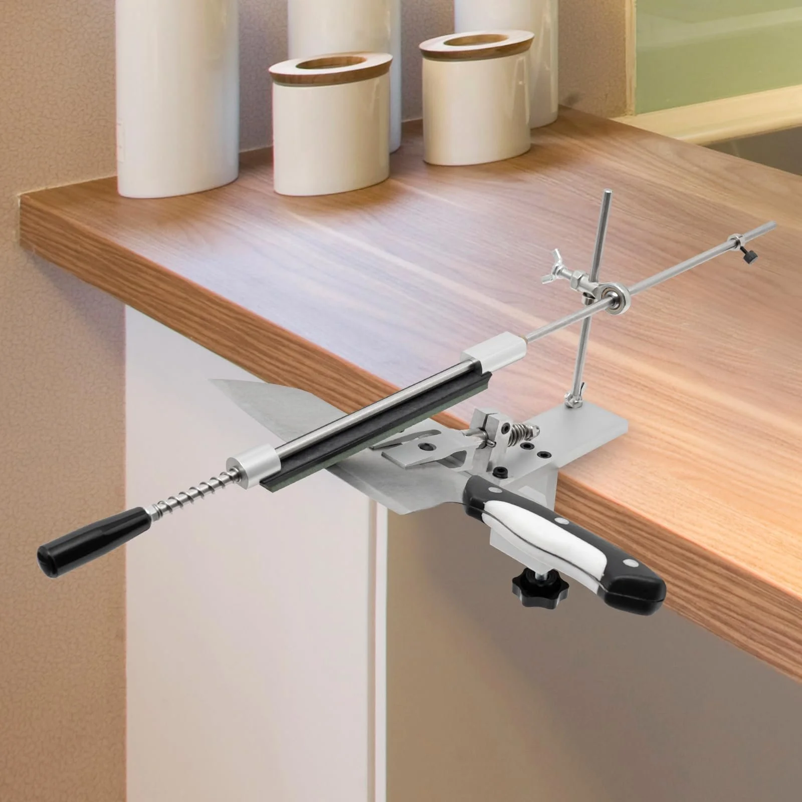 Точилка для ножів професійна з 6 точильними каменями з G-подібним затискачем та кутом 9-26 градусів для лез 0.118-0.315 дюйма, фото №3