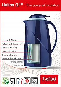 Термос Helios Wave 1 литр голубой synthetic.ua - Фото 1