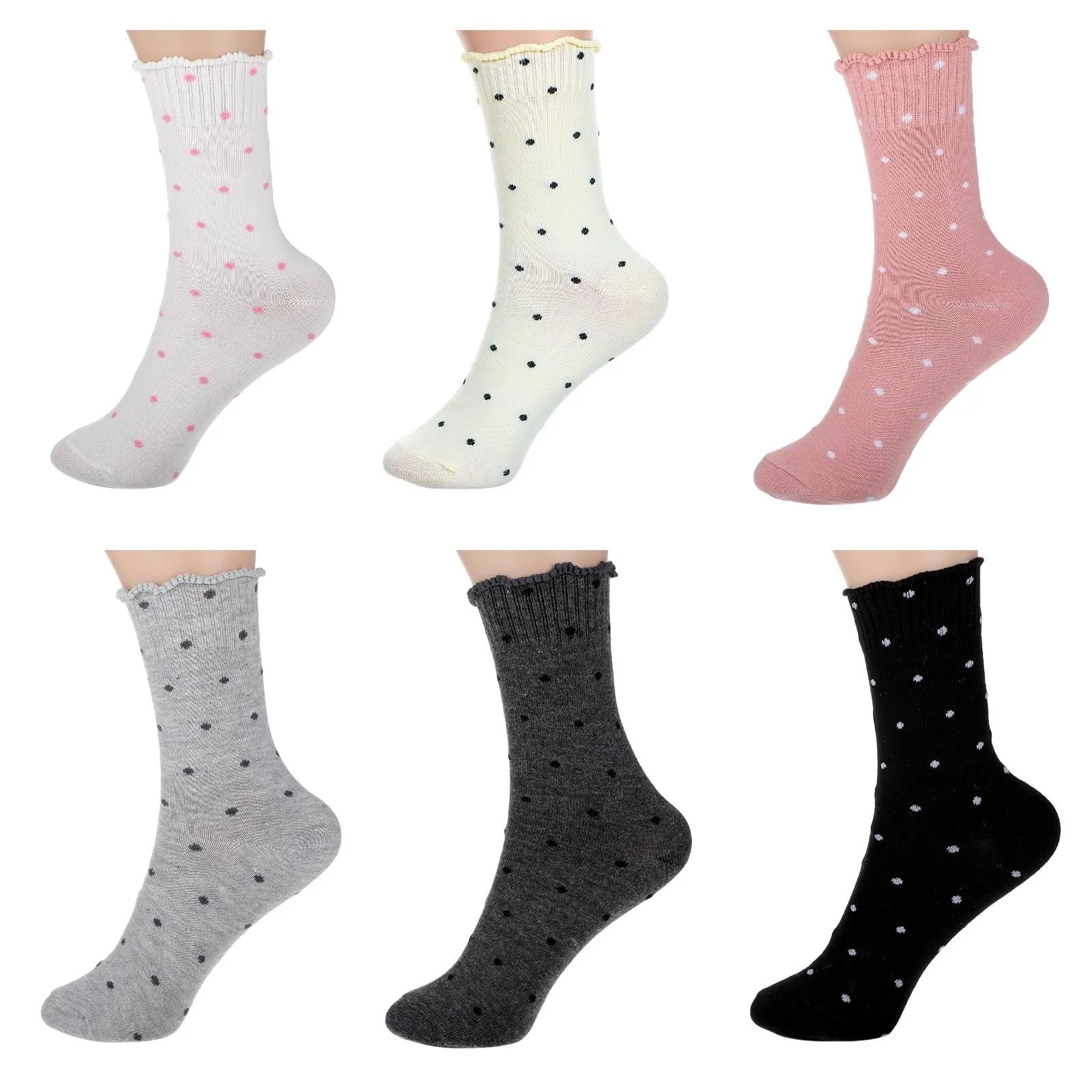 Шкарпетки з оборками (6 пар) Бавовняні Розмір 35-42, фото №1 Шкарпетки з оборками (6 пар) Бавовняні Розмір 35-42, фото №1