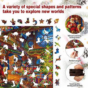 Деревянный пазл Christmas 500 элементов Уникальная форма животных (30 x 40 см) synthetic.ua - Фото 1