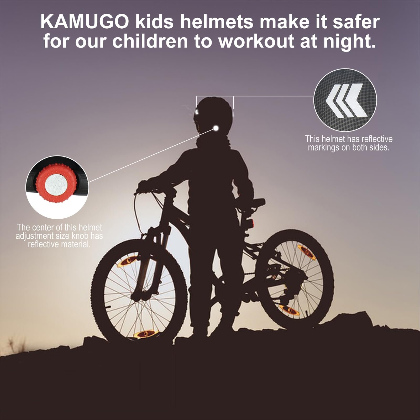 Шлем KAMUGO для малышей 2-8 лет, регулируемый, многофункциональный, для велосипеда, скейта, роликов, самоката, велоспорта, роликовых коньков, фото №8