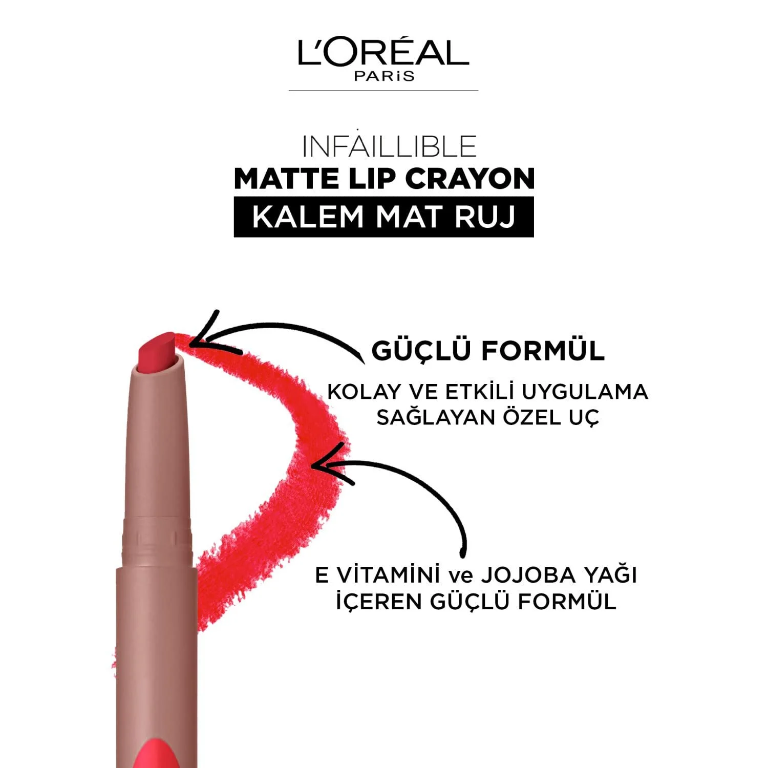 Матова помада-олівець для губ L'Oréal Paris Infaillible Matte 105 Sweet and Salty / 1.3 г, фото №4