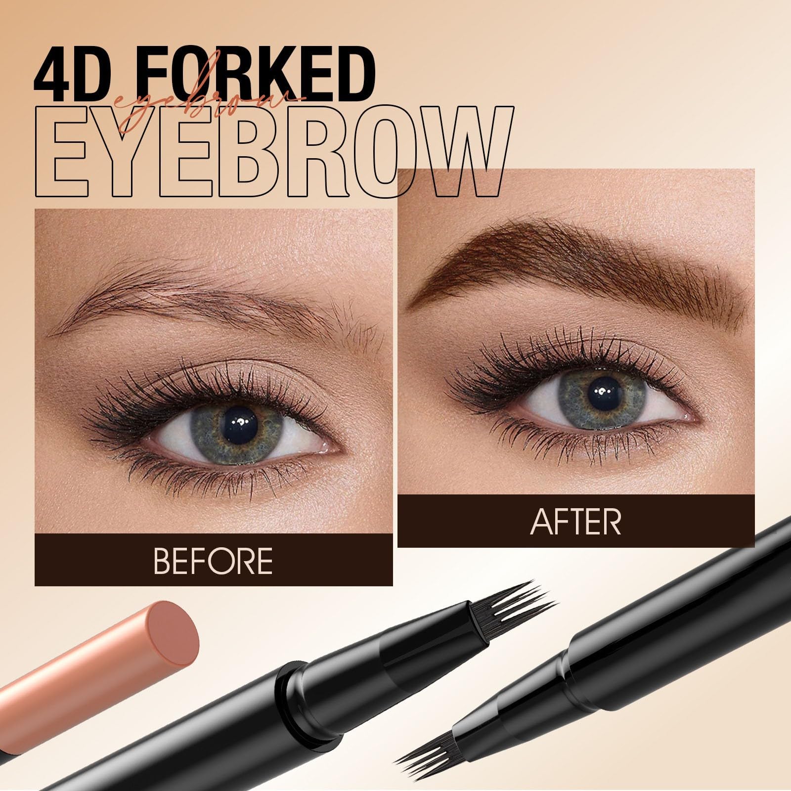 Олівець для брів з вилкоподібним наконечником Microblading Водостійкий (C), фото №5