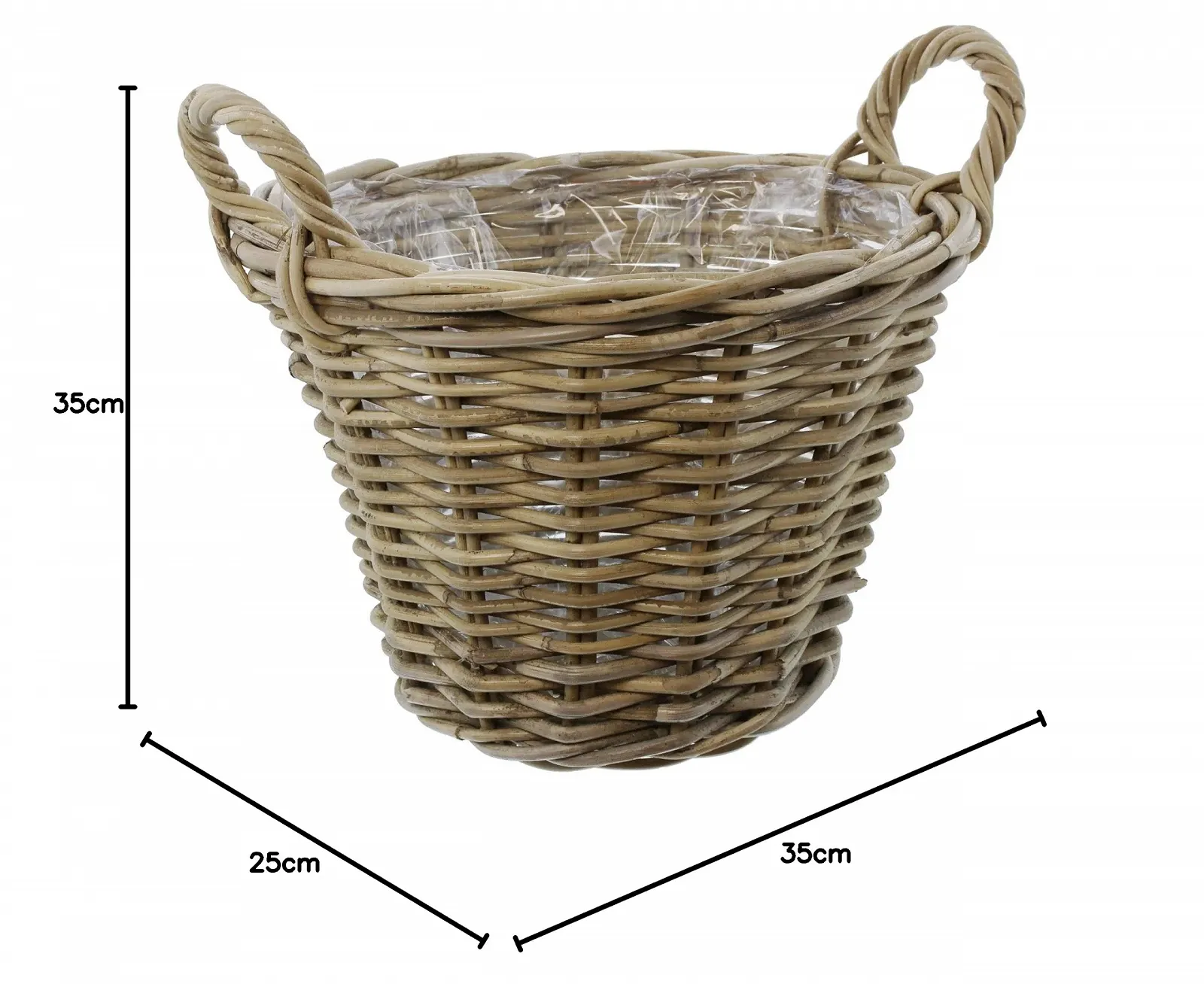 Корзина для растений Rattan 35 x 25 см Koboo-Grey, фото №6 Корзина для растений Rattan 35 x 25 см Koboo-Grey, фото №6