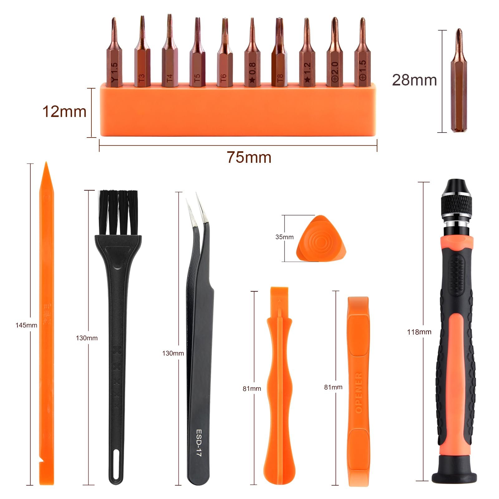 Набір викруток ASTARON 17 в 1 для ремонту Macbook з T3 T4 T5 T6 T8 P2 P5 PH000 Ph00 Y00 Magnetic Torx Bit і інструментом відкривання для ноутбука, MacBook Air і Pro, Xbox, PS4, фото №7 Набір викруток ASTARON 17 в 1 для ремонту Macbook з T3 T4 T5 T6 T8 P2 P5 PH000 Ph00 Y00 Magnetic Torx Bit і інструментом відкривання для ноутбука, MacBook Air і Pro, Xbox, PS4, фото №7