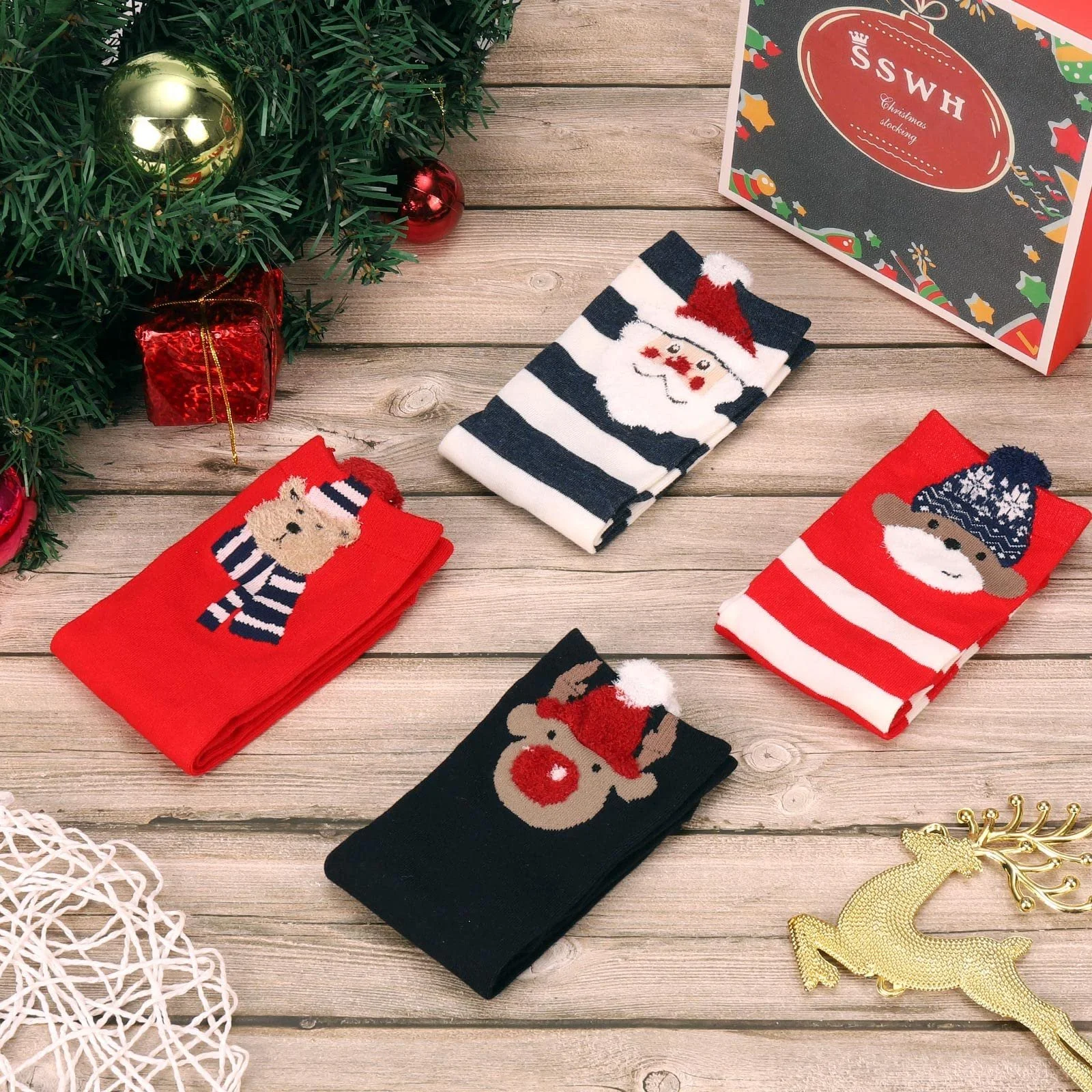 Різдвяні шкарпетки Diealles Shine, 4 пари, бавовняні, фото №7 Різдвяні шкарпетки Diealles Shine, 4 пари, бавовняні, фото №7