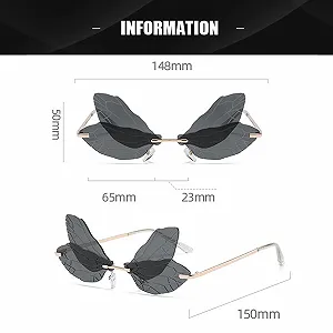 Сонцезахисні окуляри YouYuer Вінтажні Без оправи Ретро Різнокольорові, 2 шт synthetic.ua - Фото 1