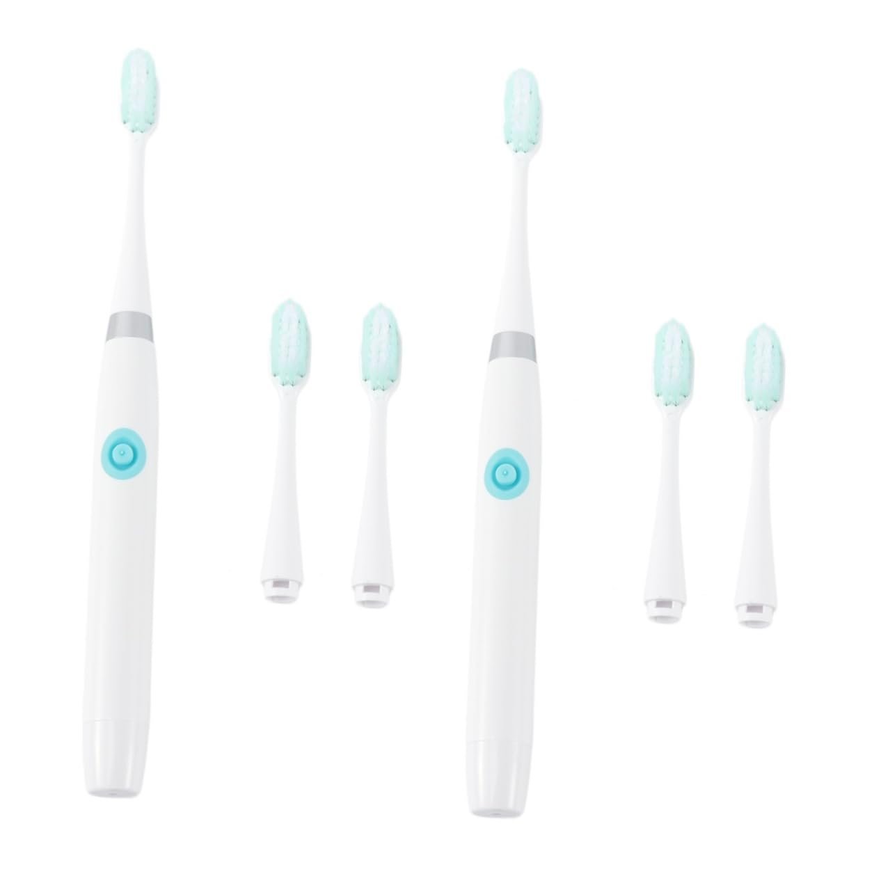 Електрична звукова зубна щітка PartyKindom 2 x Travel водонепроникна на батарейках м'яка щетина, фото №1