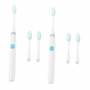 Електрична звукова зубна щітка PartyKindom 2 x Travel водонепроникна на батарейках м'яка щетина - Фото 1