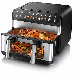 Мультипіч Arendo XXL 10 л 2 камери 2400 Вт Чорна/Срібляста - Фото 1
