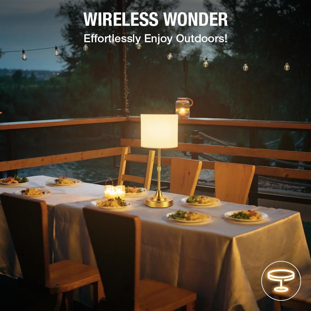 Настільна лампа Vicloon LED Бездротова 5200 mAh USB-C Латунь, фото №5