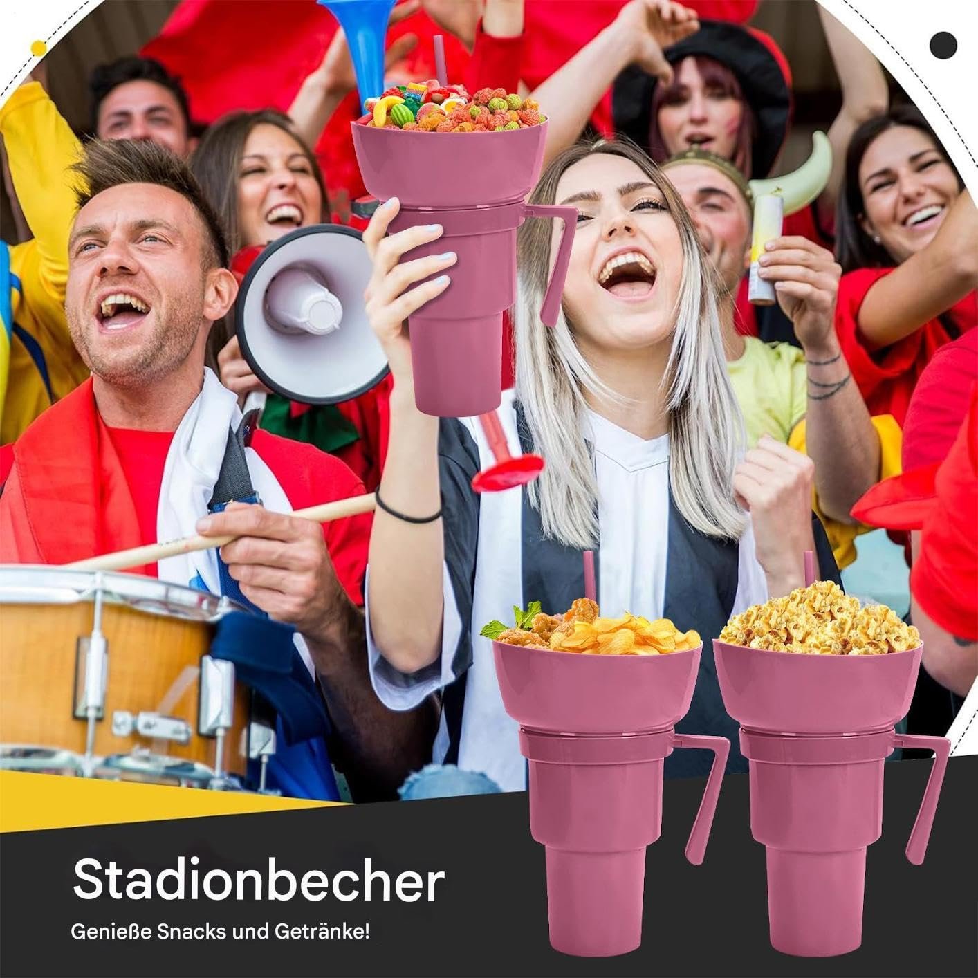 Кухоль-снек для напоїв і снеків, дитячий контейнер для снеків, пляшка для пиття з соломинкою, фото №8