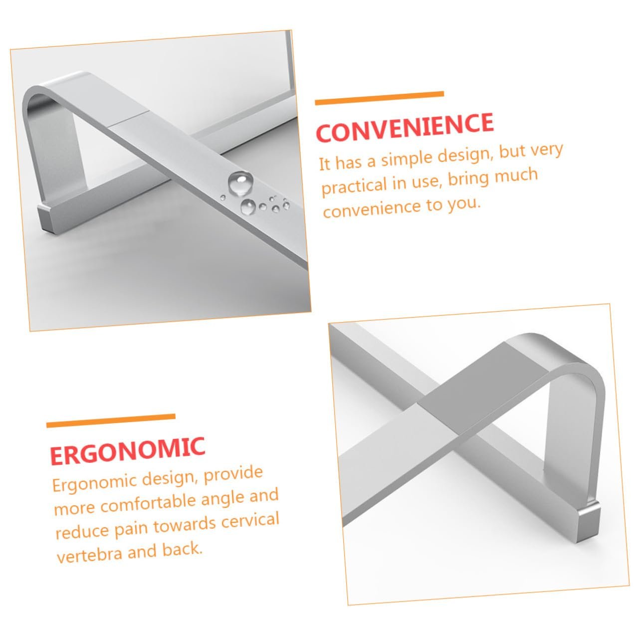 Підставка для ноутбука портативна з алюмінієвого сплаву Охолоджуюча основа Ергономічна, фото №3