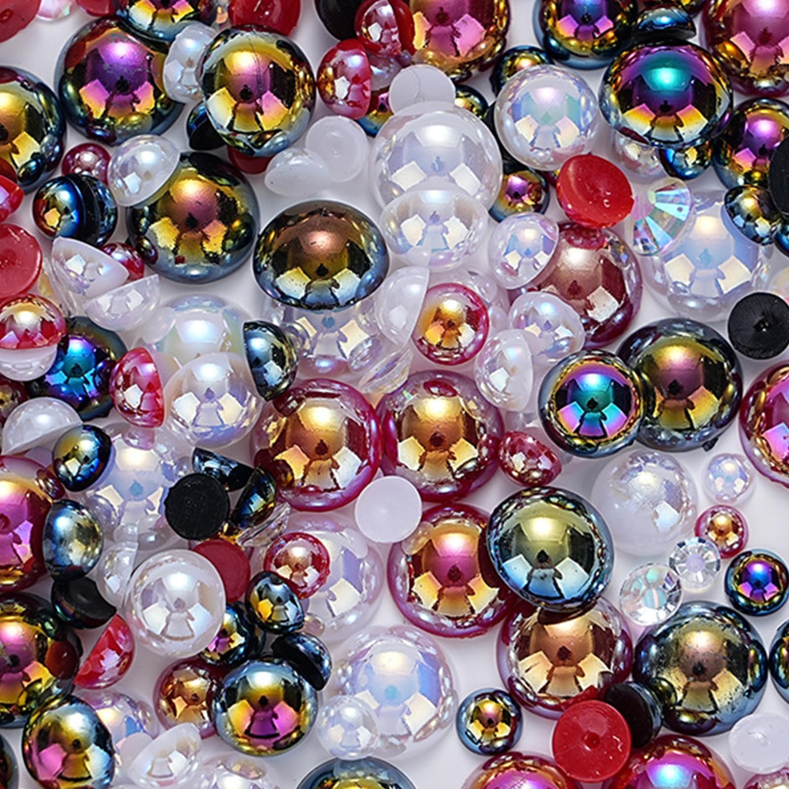 Полукруглые жемчужины для ногтей с плоской задней стороной, фото №3