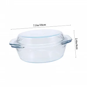 Форма для запікання GALPADA скляна з кришкою кругла жаростійка для мікрохвильової печі synthetic.ua - Фото 1