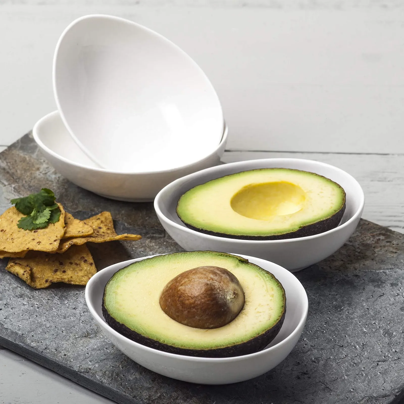 Миска Wm Bartleet & Sons Традиционный Набор из 4 Фарфоровые для авокадо, гуакамоле, 13 см, Белый, фото №2