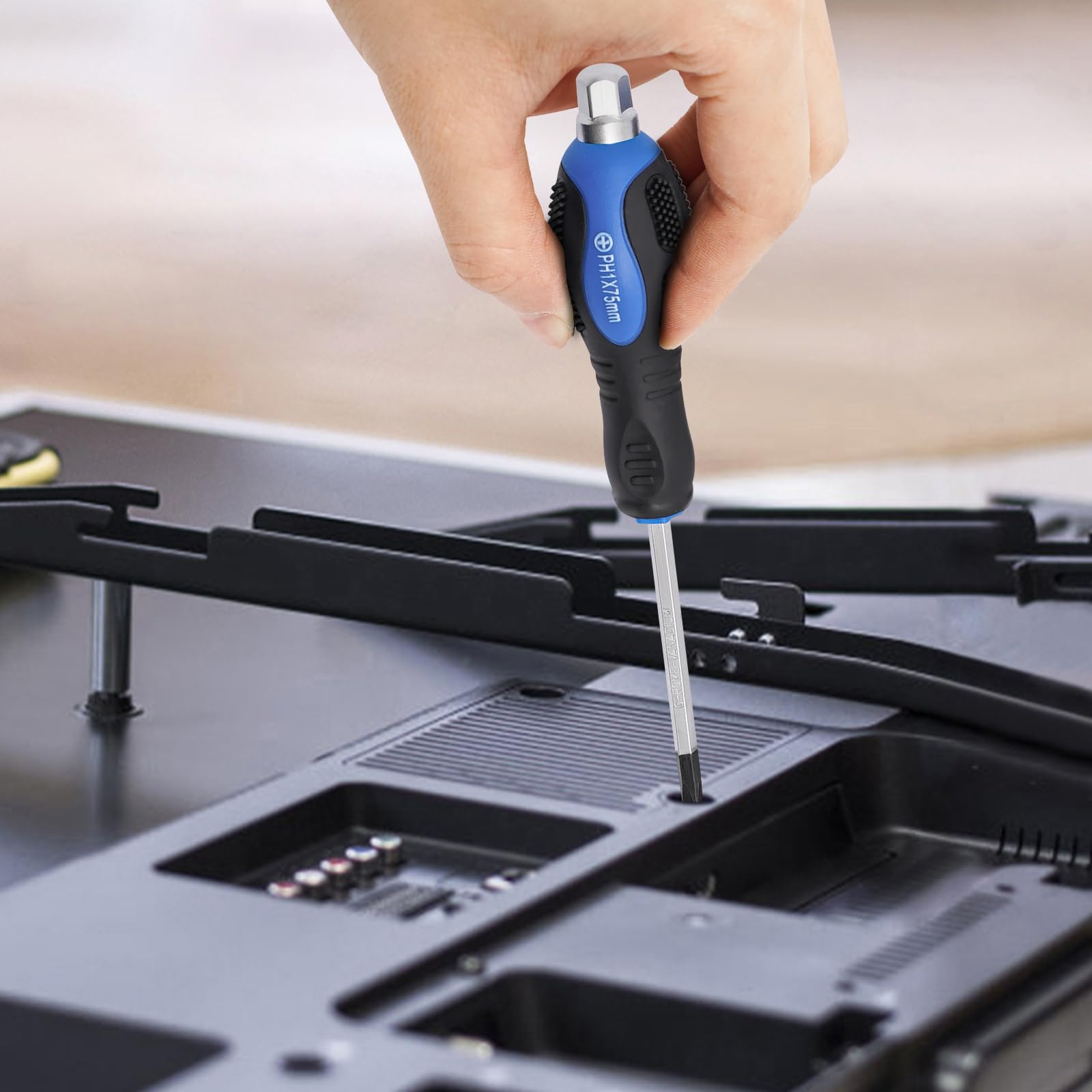 Набір викруток Magnetic 12-Piece Magnetic Screwdriver Set 6 хрестоподібних і 6 плоских матові головки лез, фото №5