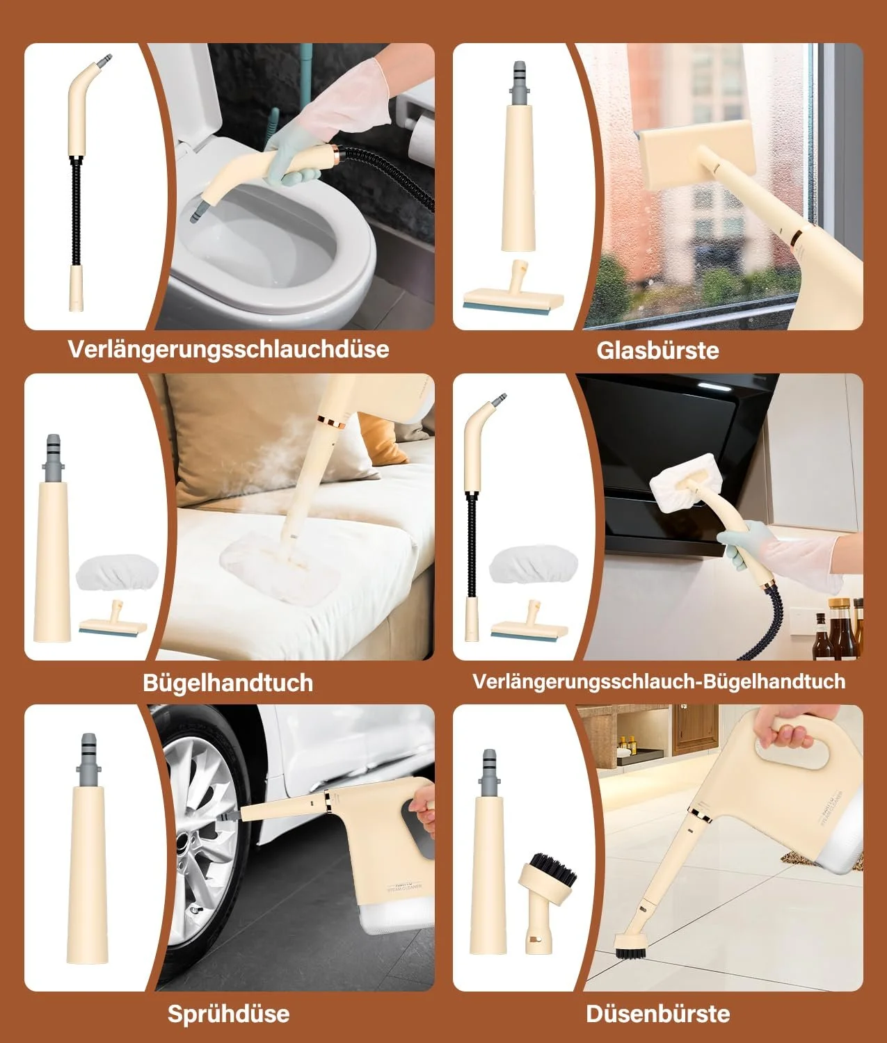 Пароочисник ручний PAHTTO 1200W 16 аксесуарів 450 мл, фото №5 Пароочисник ручний PAHTTO 1200W 16 аксесуарів 450 мл, фото №5