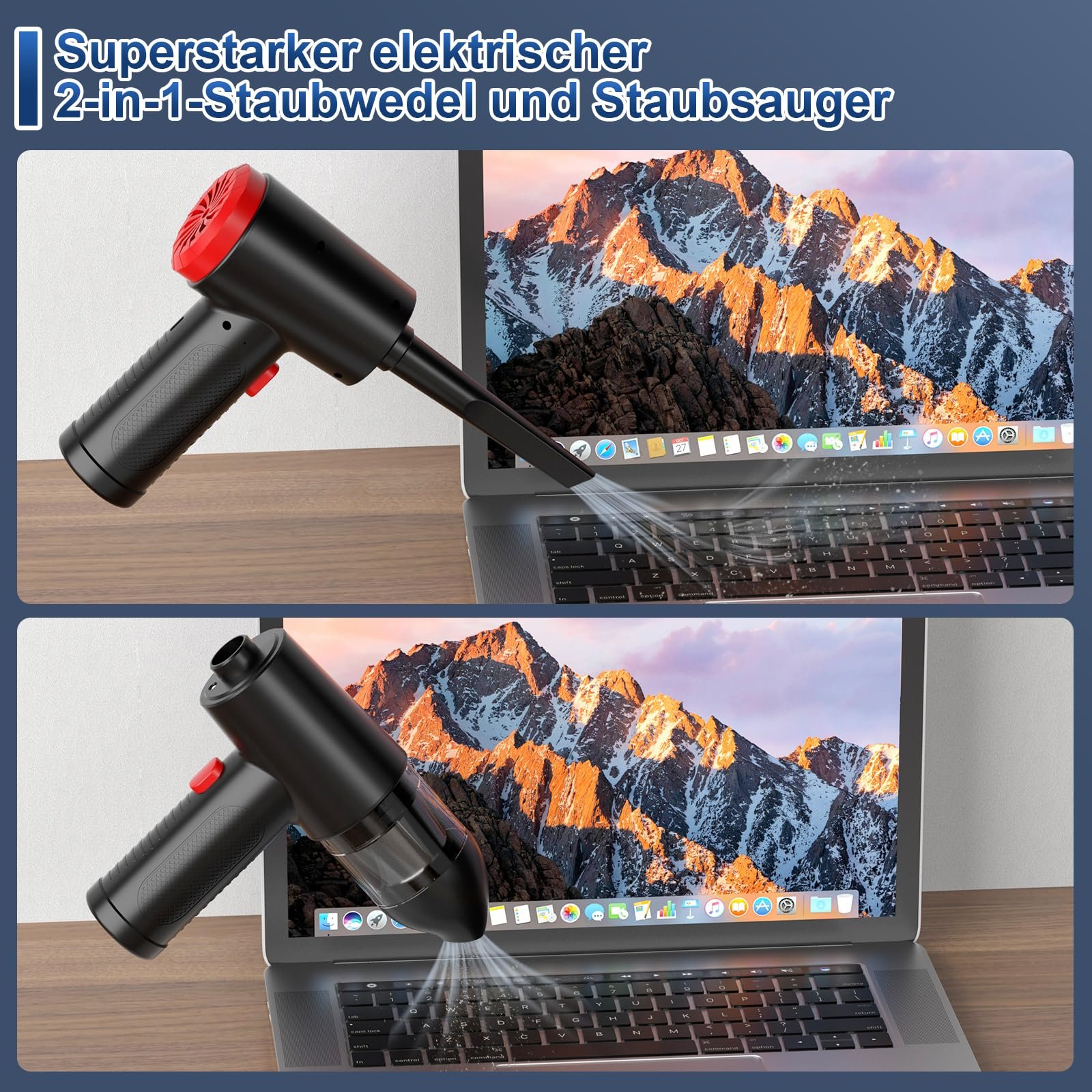 Электрическая воздуходувка и пылесос 2-в-1 3-Speed 91000 RPM 6000 mAh, фото №5