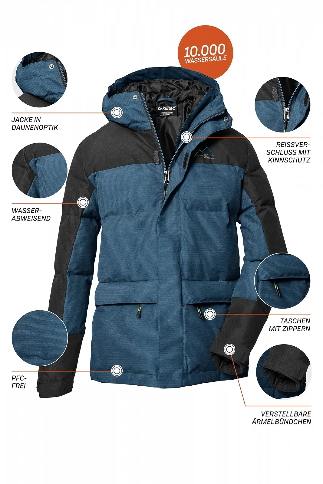 Куртка стьобана з капюшоном Killtec Boys Kow 156 Bys Qltd Водовідштовхувальна, фото №3